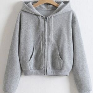 Gray Zip-Up Hoodie